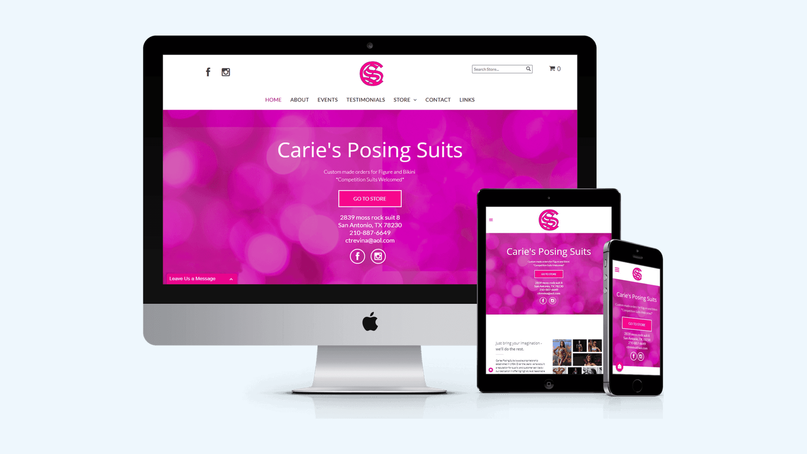 Clothing Store website design example